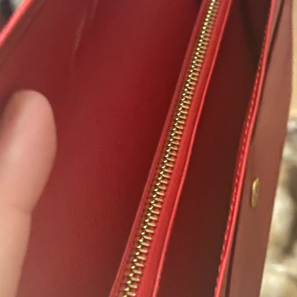 Authentic Louis Vuitton Red Epi Leather Wallet